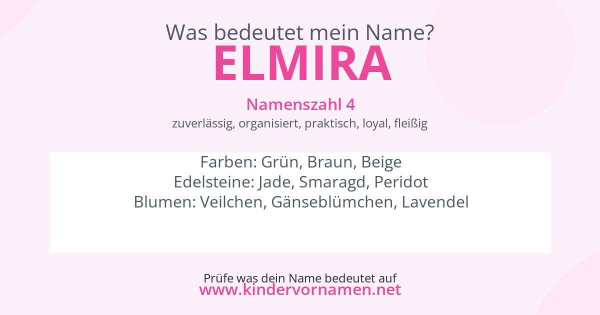 Was bedeutet der Name Elmira?