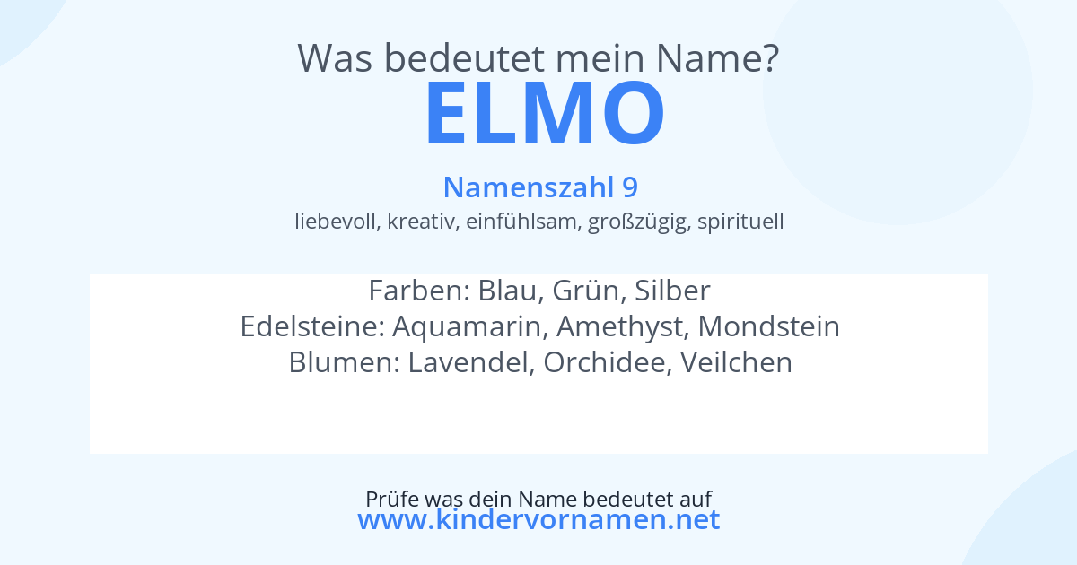 Was bedeutet der Name Elmo?
