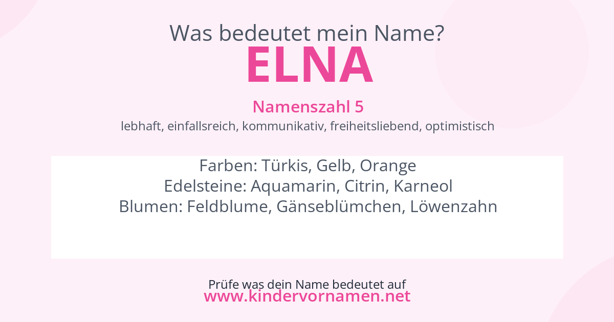 Was bedeutet der Name Elna?