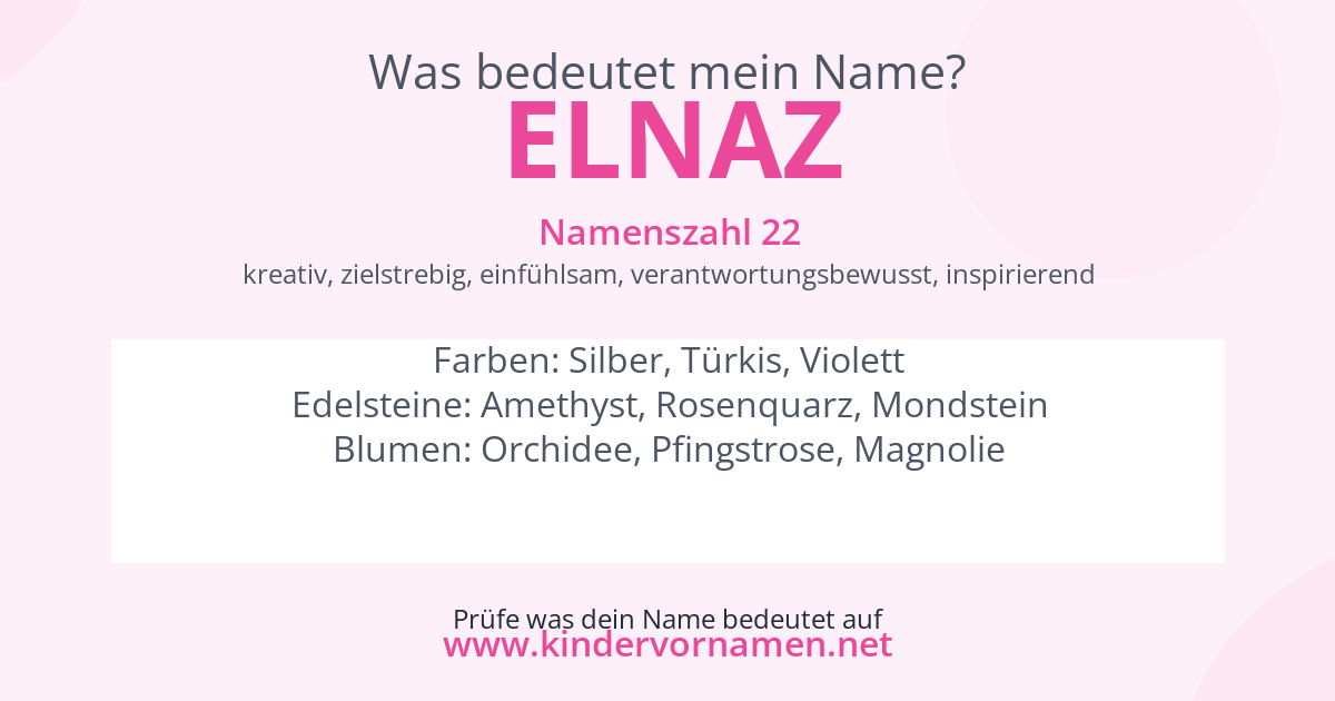 Was bedeutet der Name Elnaz?