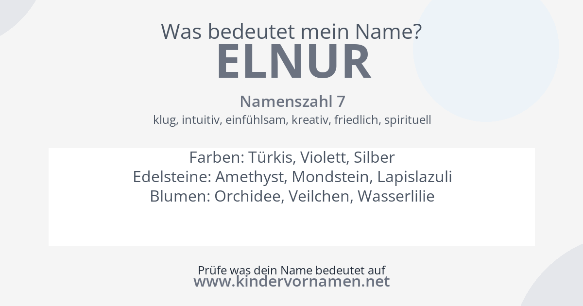 Was bedeutet der Name Elnur?