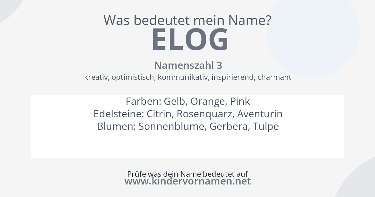 Was bedeutet der Name Elog?