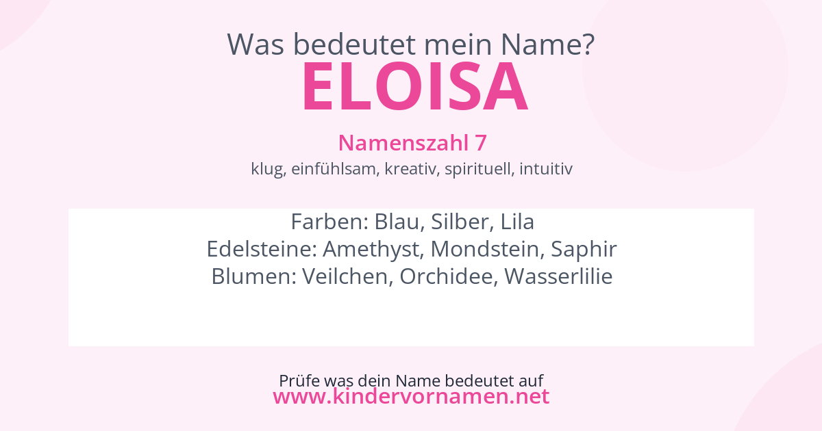 Was bedeutet der Name Eloisa?