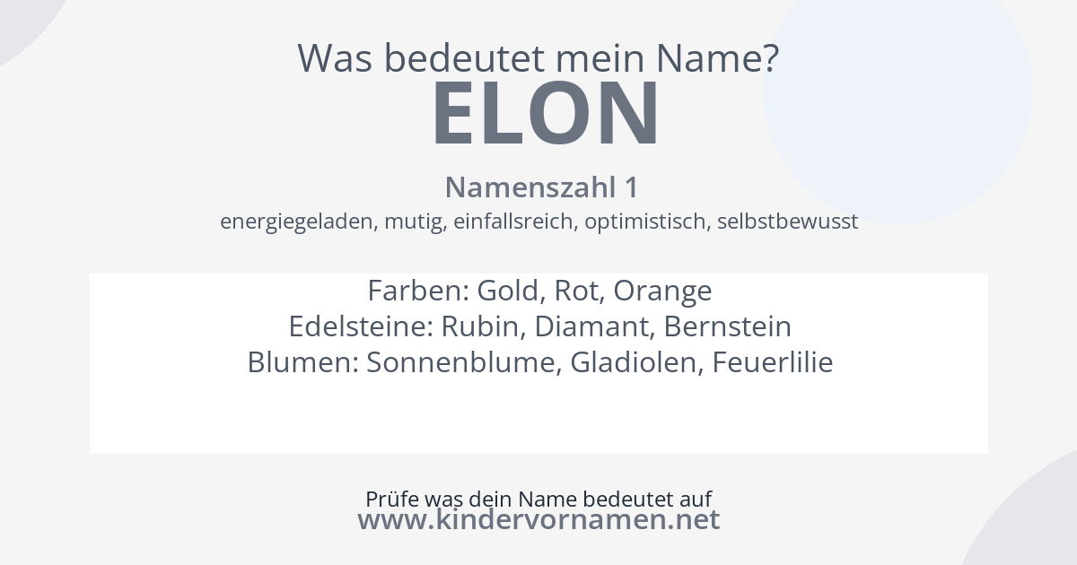 Was bedeutet der Name Elon?