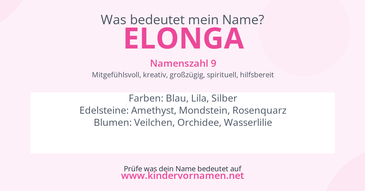Was bedeutet der Name Elonga?