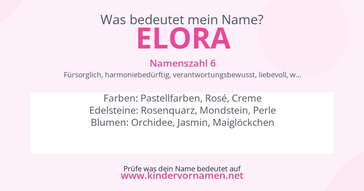 Was bedeutet der Name Elora?