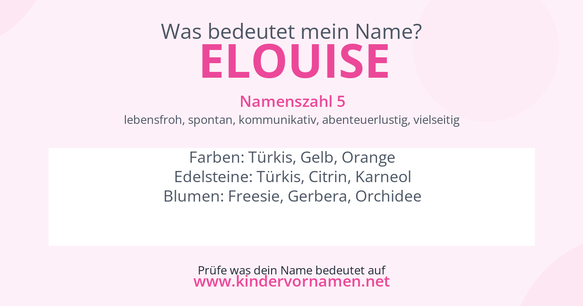 Was bedeutet der Name Elouise?