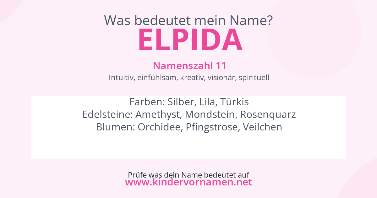 Was bedeutet der Name Elpida?
