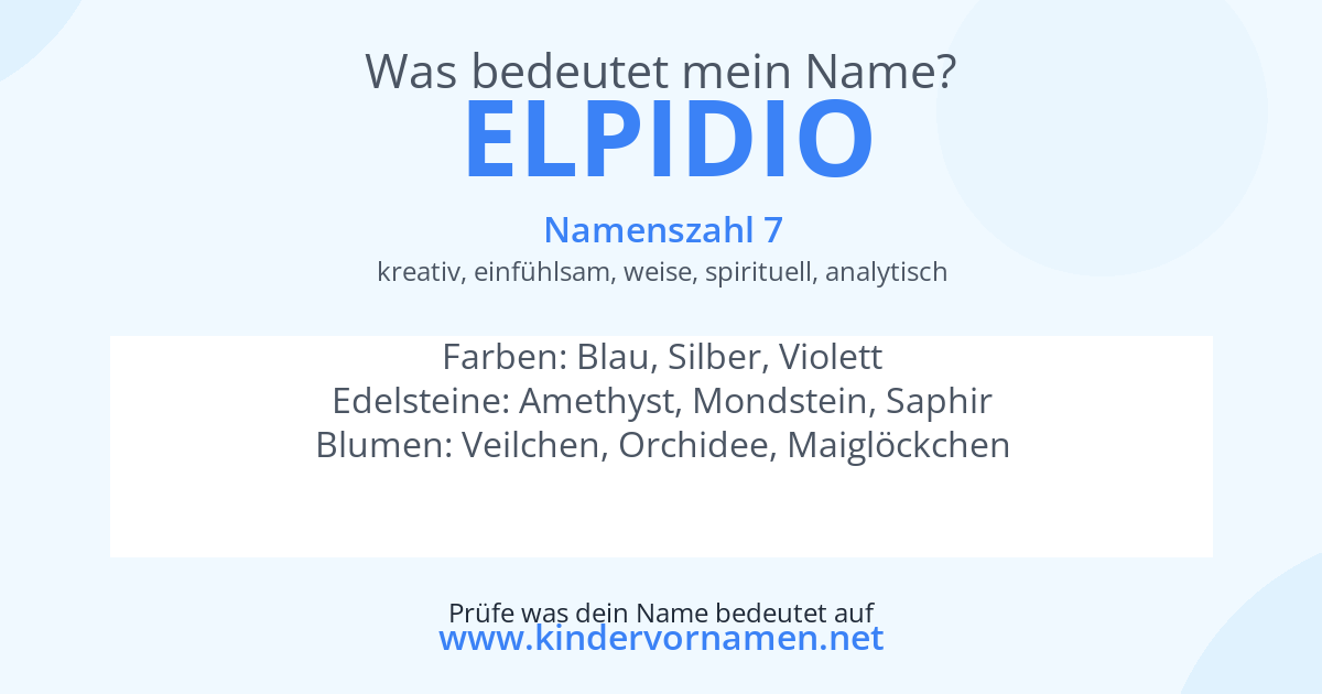 Was bedeutet der Name Elpidio?