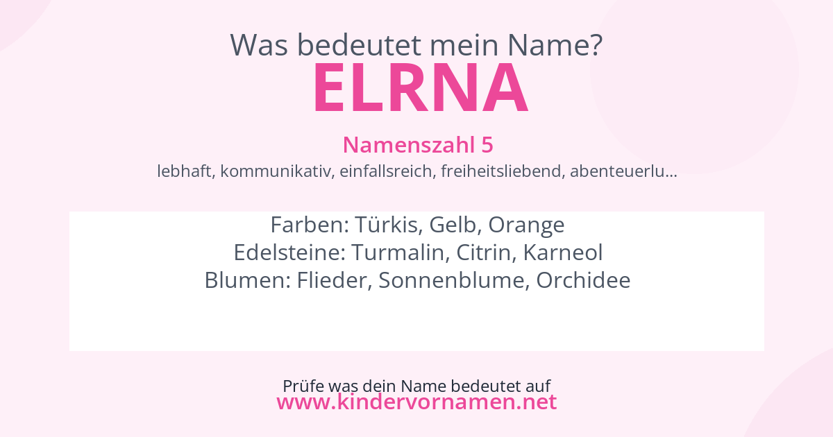 Was bedeutet der Name Elrna?