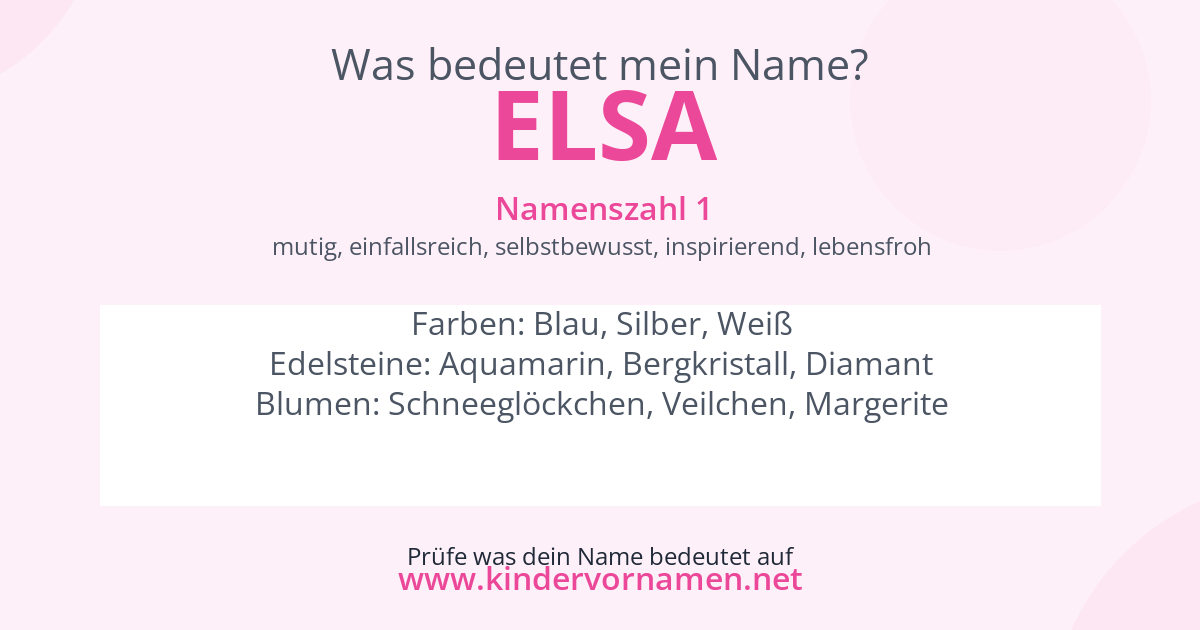 Was bedeutet der Name Elsa?