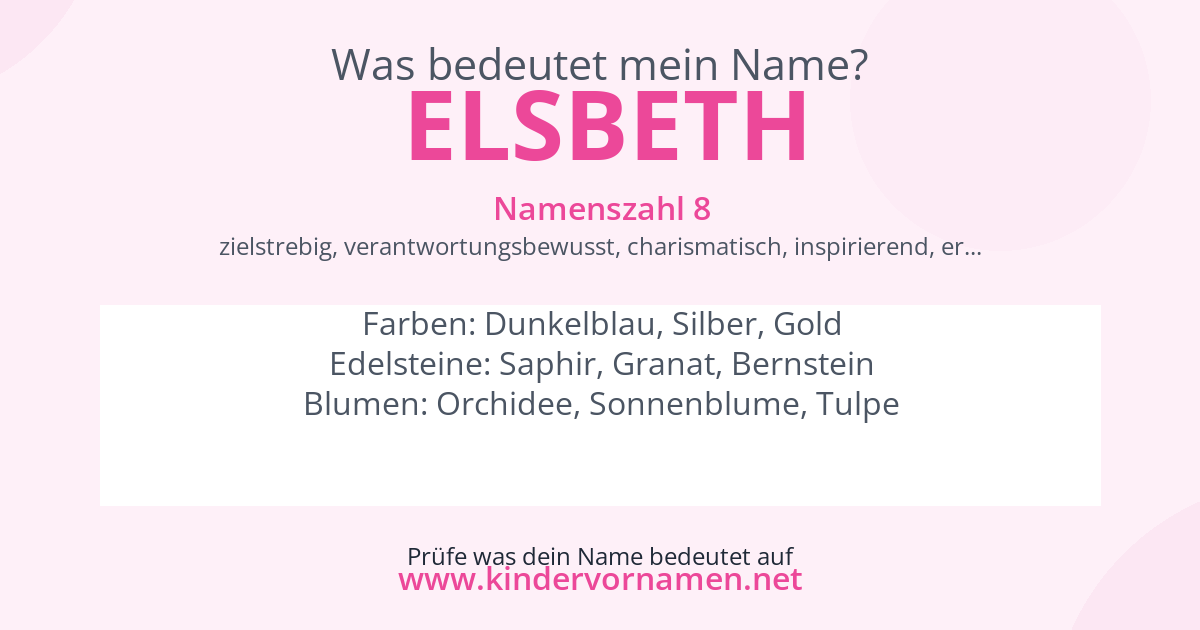 Was bedeutet der Name Elsbeth?