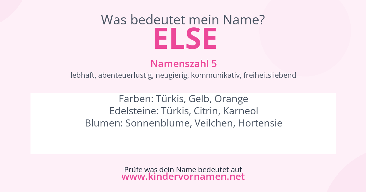 Was bedeutet der Name Else?