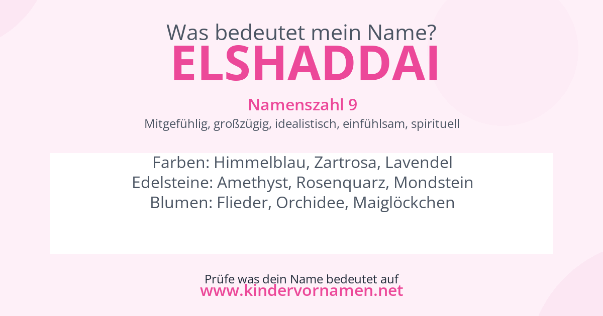 Was bedeutet der Name Elshaddai?