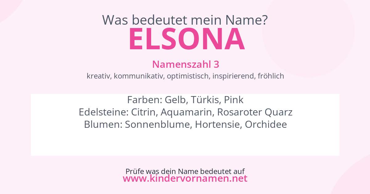 Was bedeutet der Name Elsona?