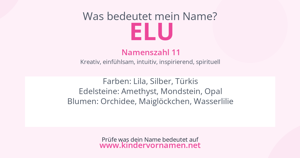 Was bedeutet der Name Elu?