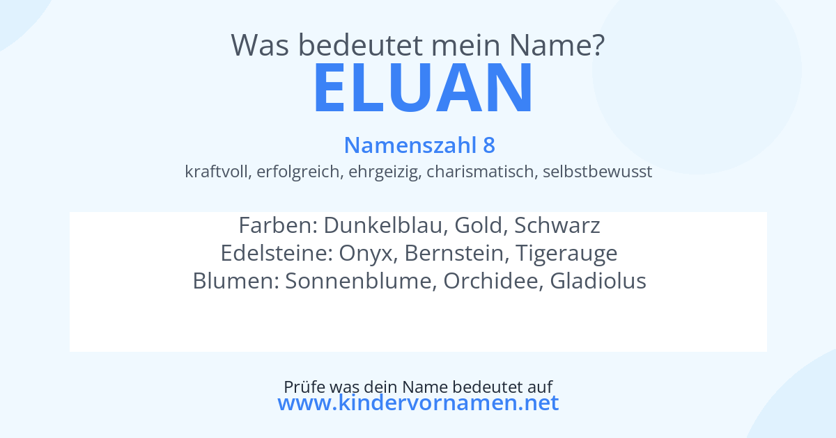 Was bedeutet der Name Eluan?