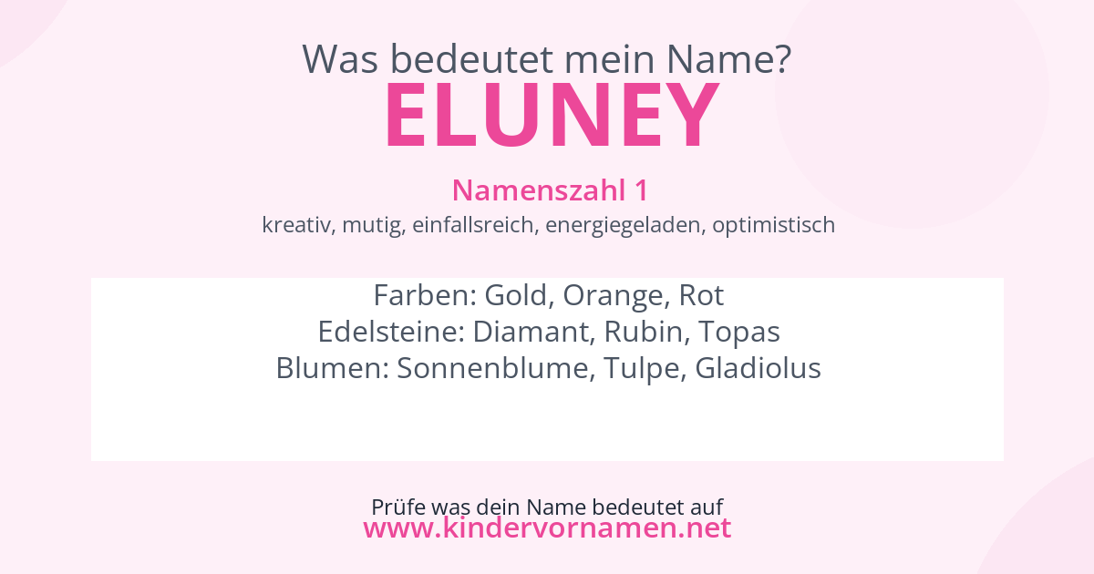 Was bedeutet der Name Eluney?
