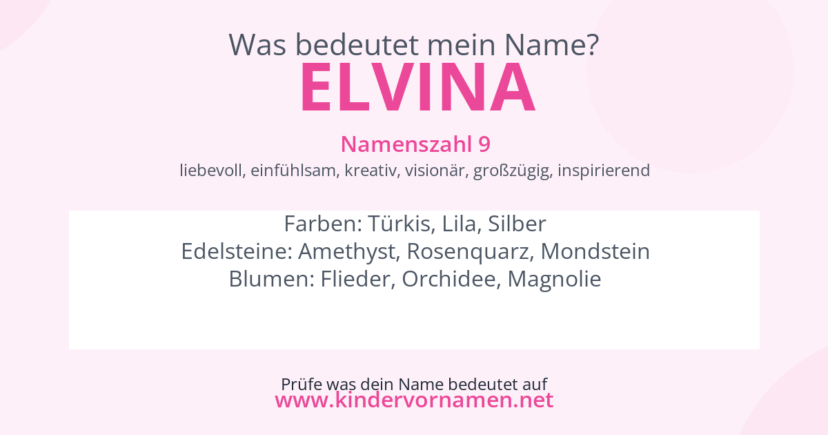 Was bedeutet der Name Elvina?
