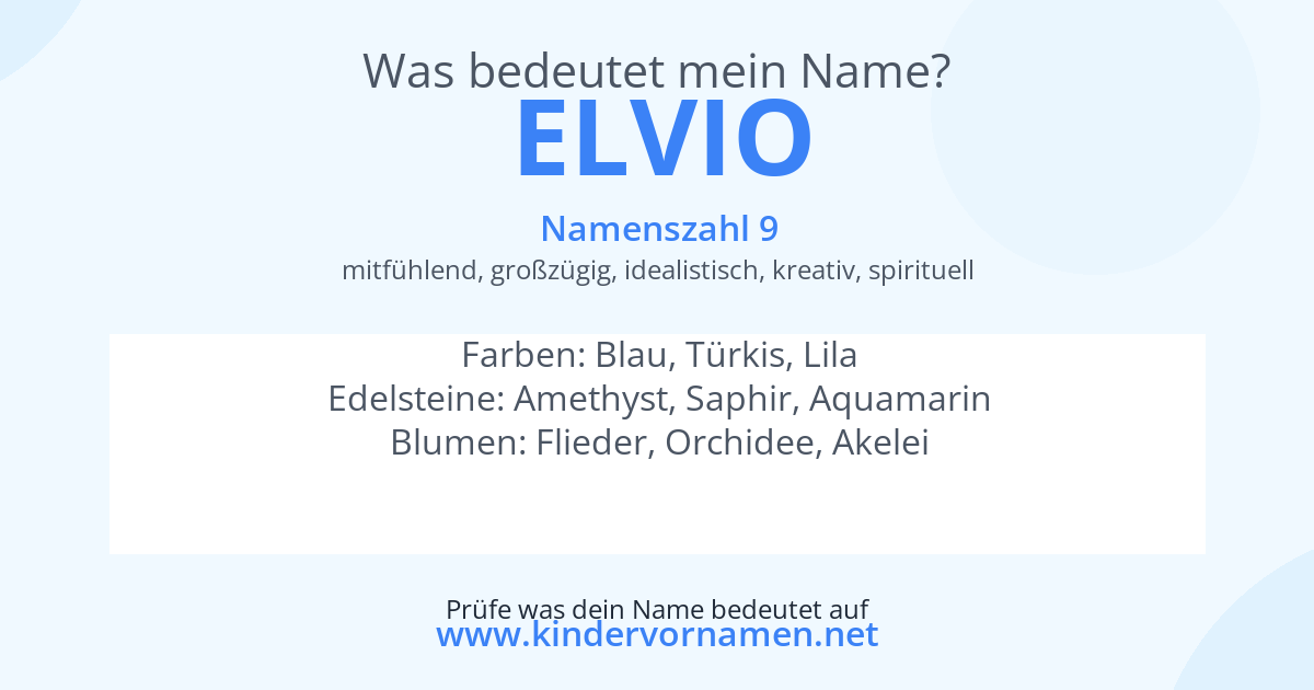Was bedeutet der Name Elvio?