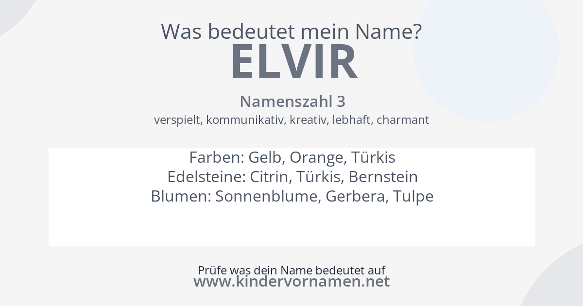 Was bedeutet der Name Elvir?