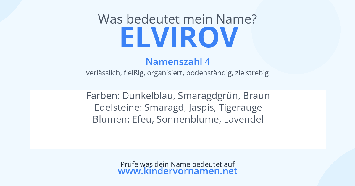 Was bedeutet der Name Elvirov?