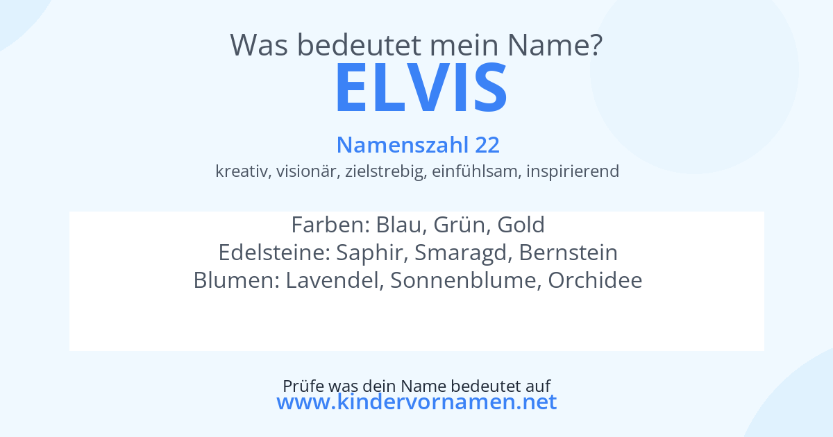 Was bedeutet der Name Elvis?
