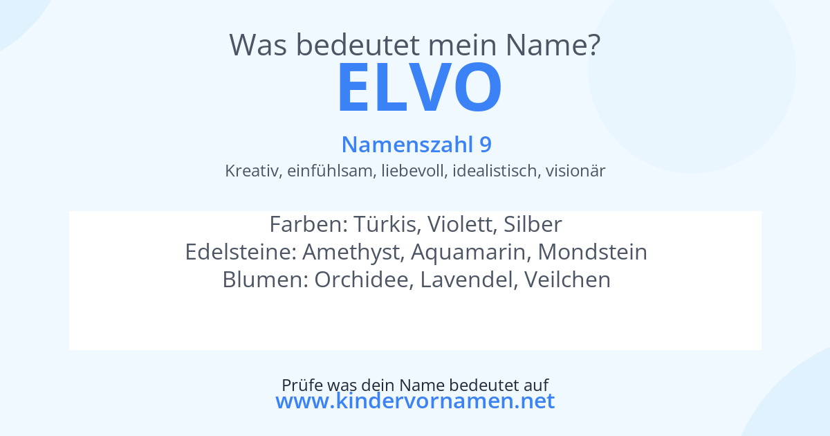 Was bedeutet der Name Elvo?