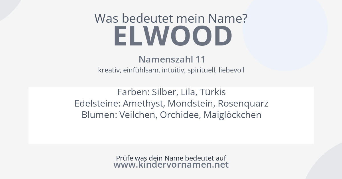 Was bedeutet der Name Elwood?