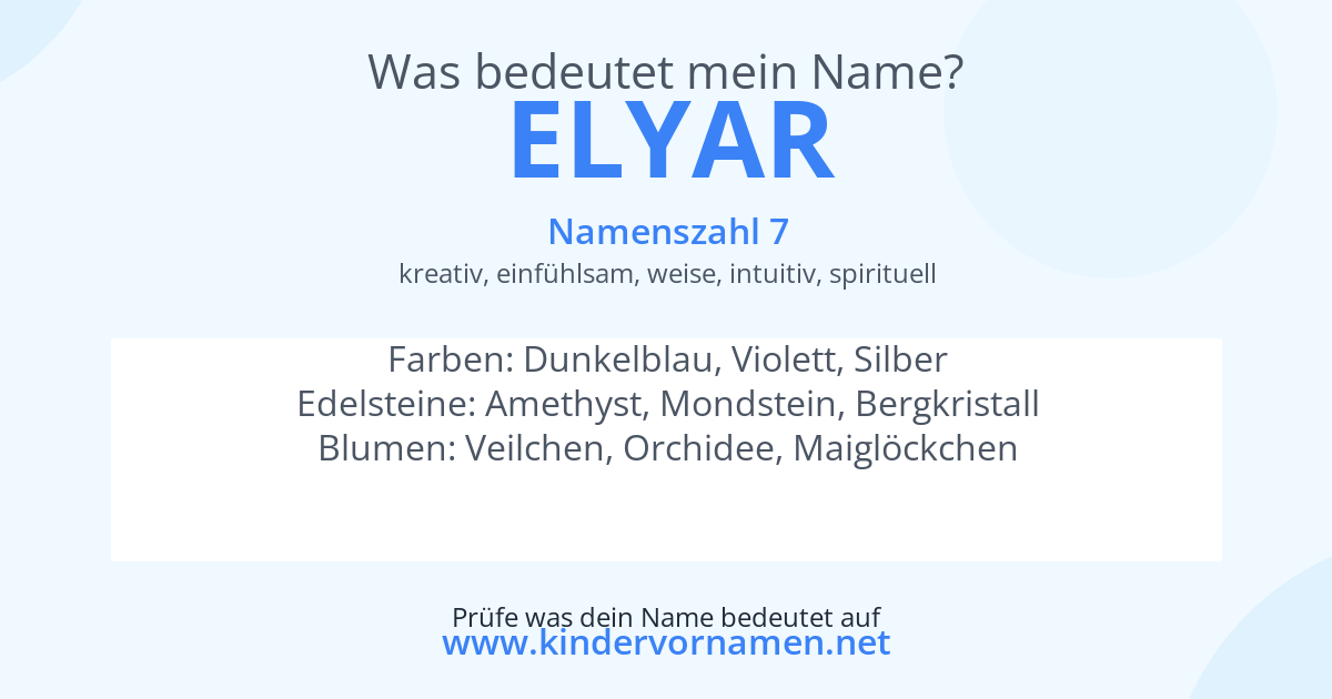 Was bedeutet der Name Elyar?
