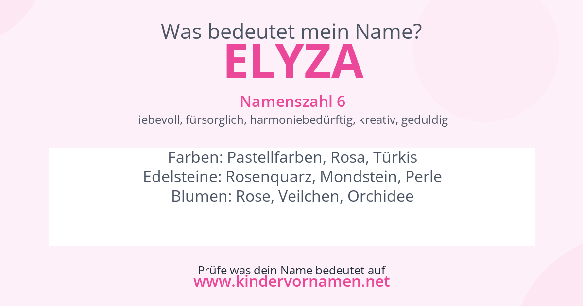 Was bedeutet der Name Elyza?
