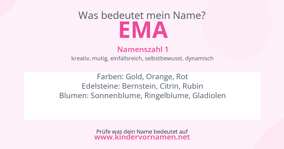 Was bedeutet der Name Ema?