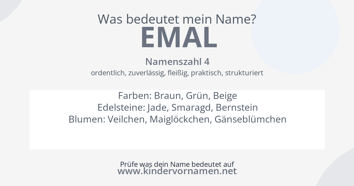 Was bedeutet der Name Emal?
