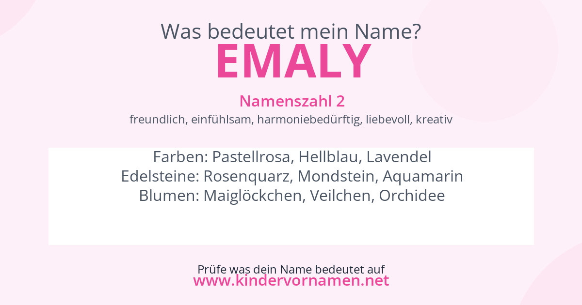 Was bedeutet der Name Emaly?