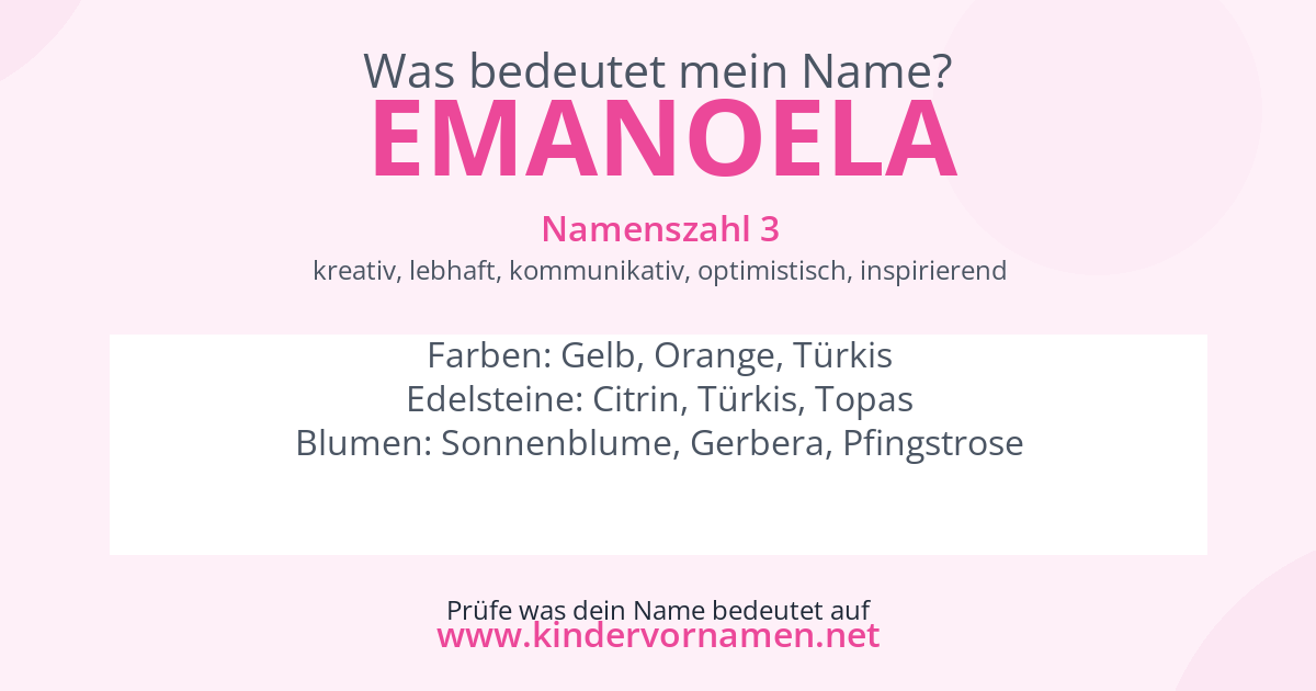 Was bedeutet der Name Emanoela?