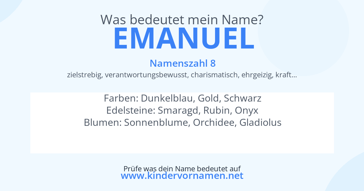 Was bedeutet der Name Emanuel?