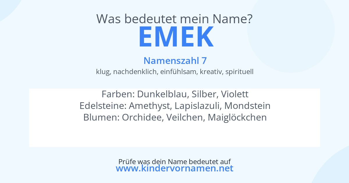Was bedeutet der Name Emek?