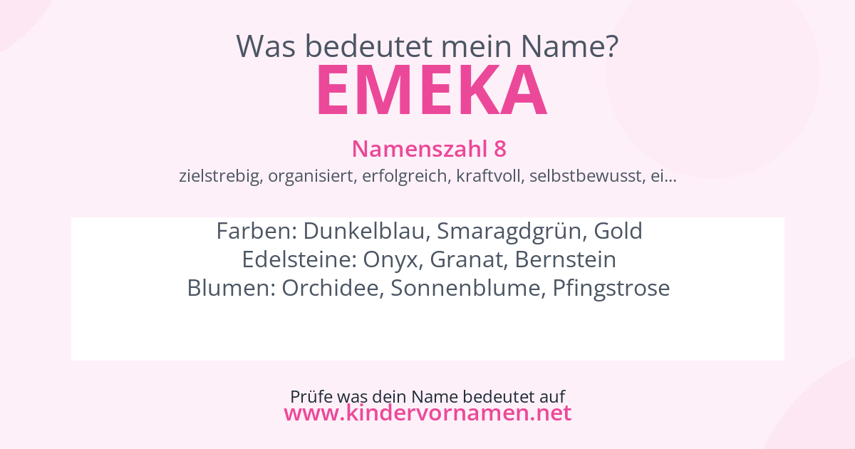 Was bedeutet der Name Emeka?