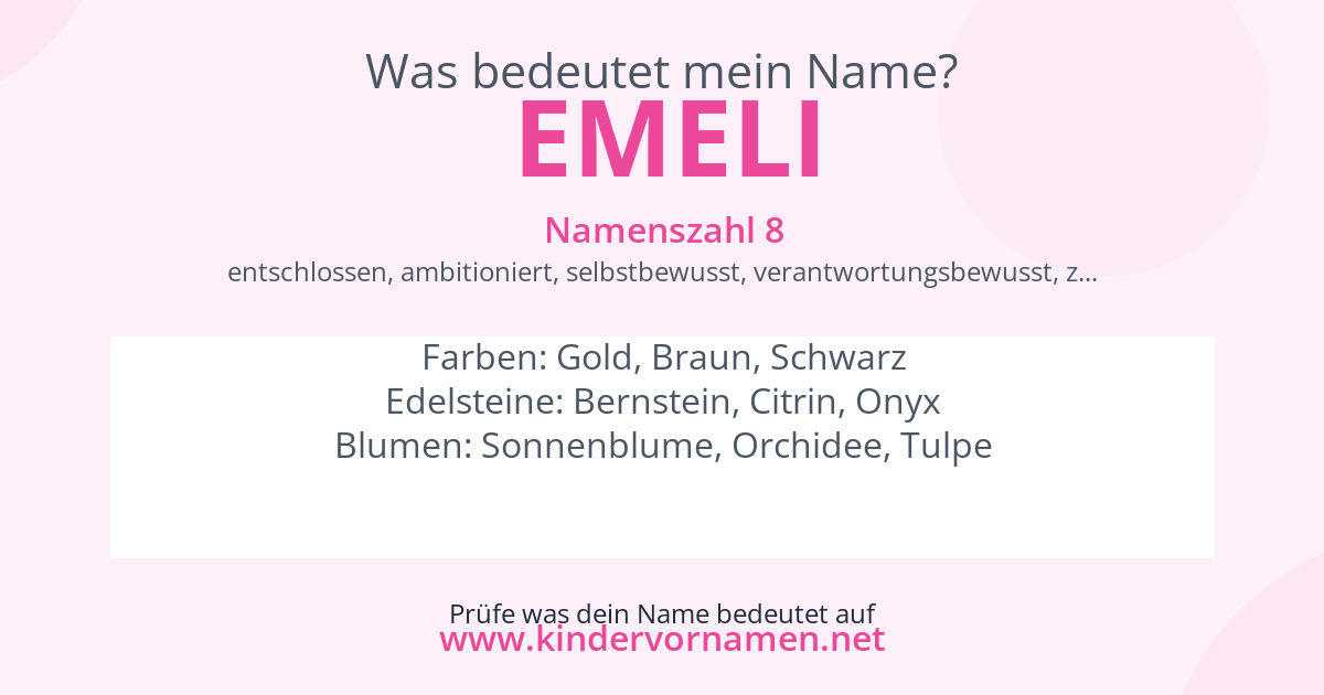 Was bedeutet der Name Emeli?