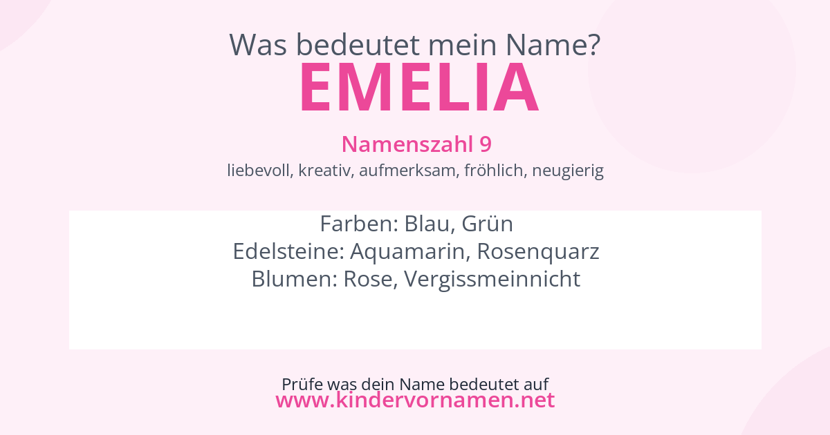 Was bedeutet der Name Emelia?