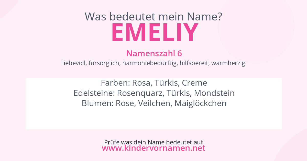 Was bedeutet der Name Emeliy?