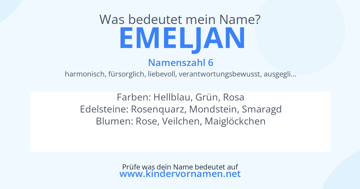 Was bedeutet der Name Emeljan?