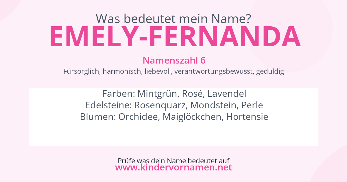 Was bedeutet der Name Emely-Fernanda?