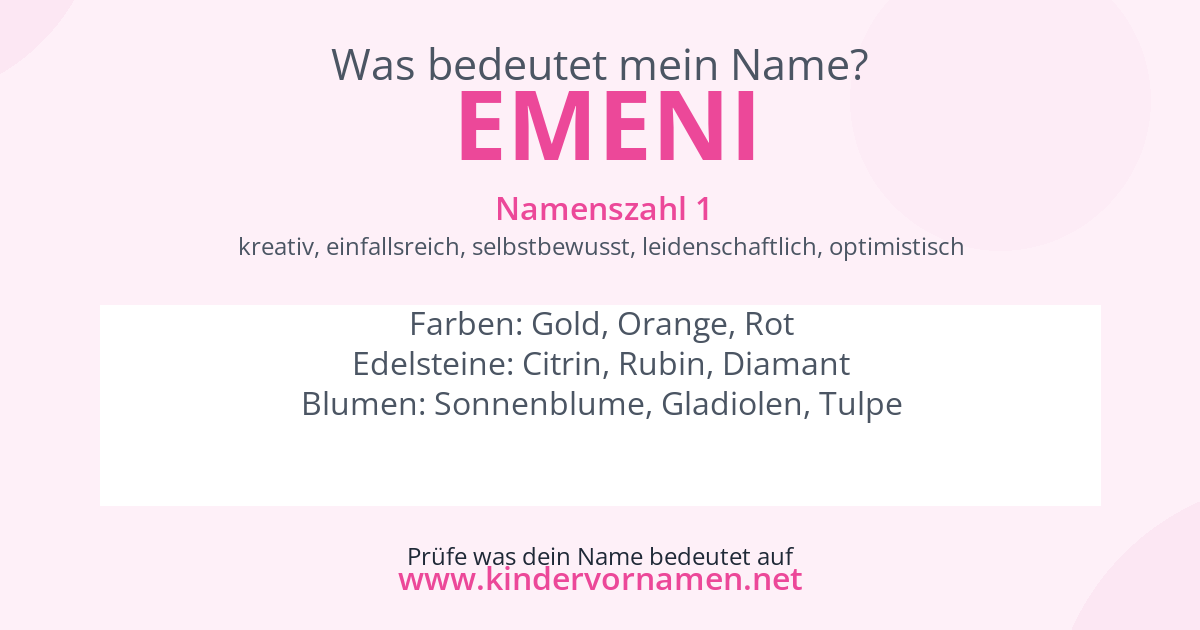 Was bedeutet der Name Emeni?