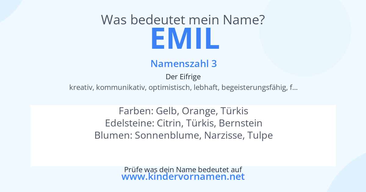 Was bedeutet der Name Emil?