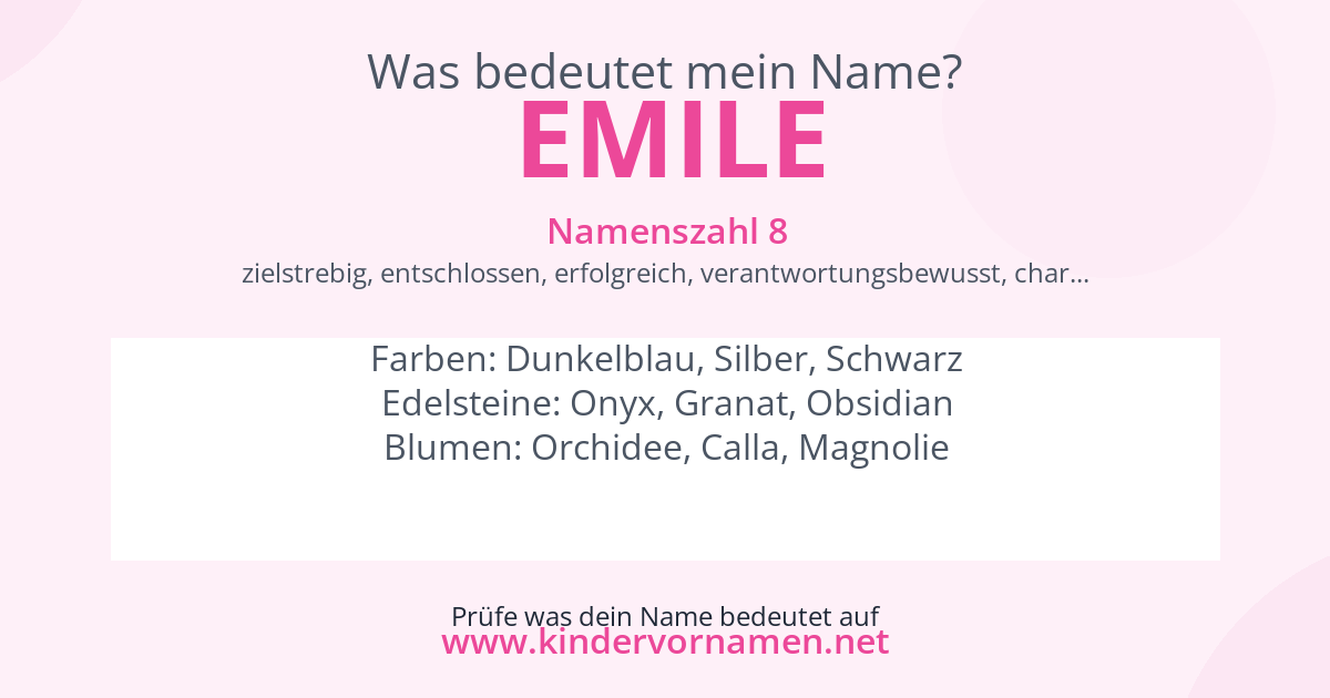 Was bedeutet der Name Emile?