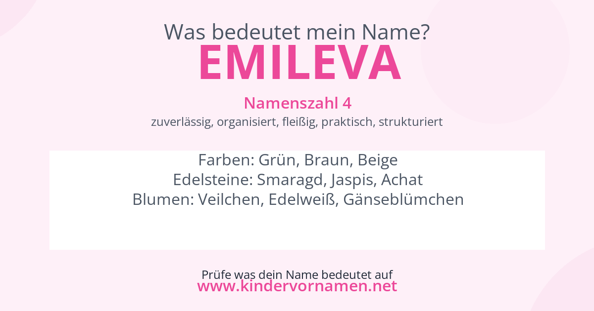 Was bedeutet der Name Emileva?