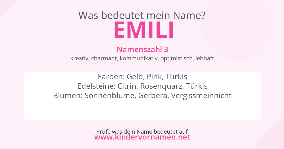 Was bedeutet der Name Emili?