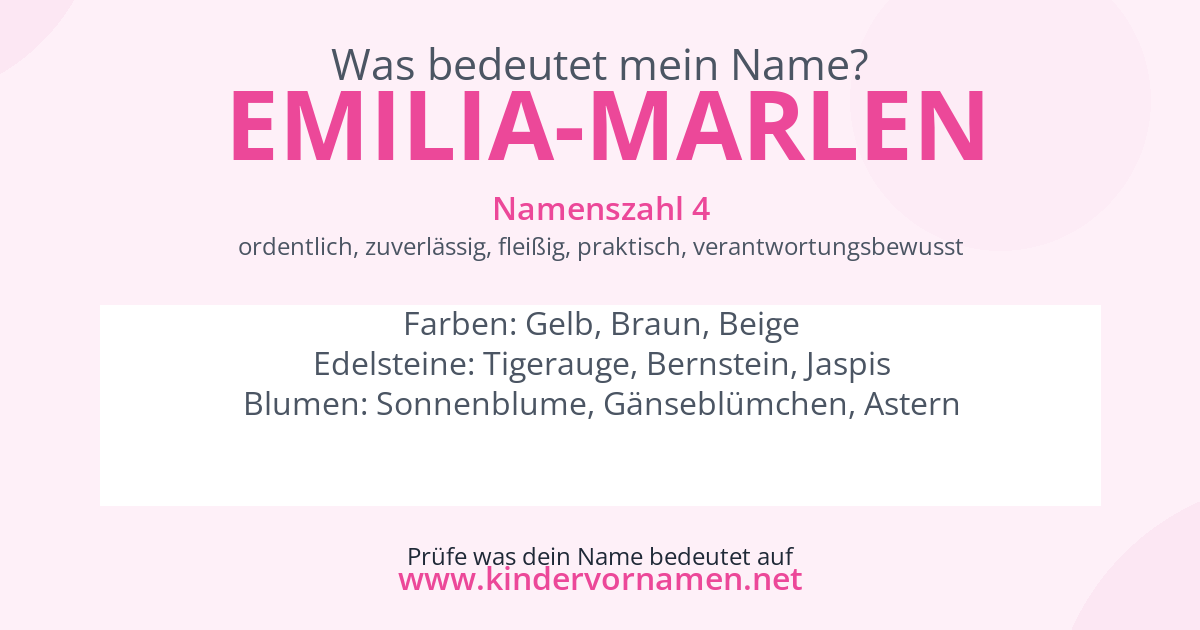 Was bedeutet der Name Emilia-Marlen?