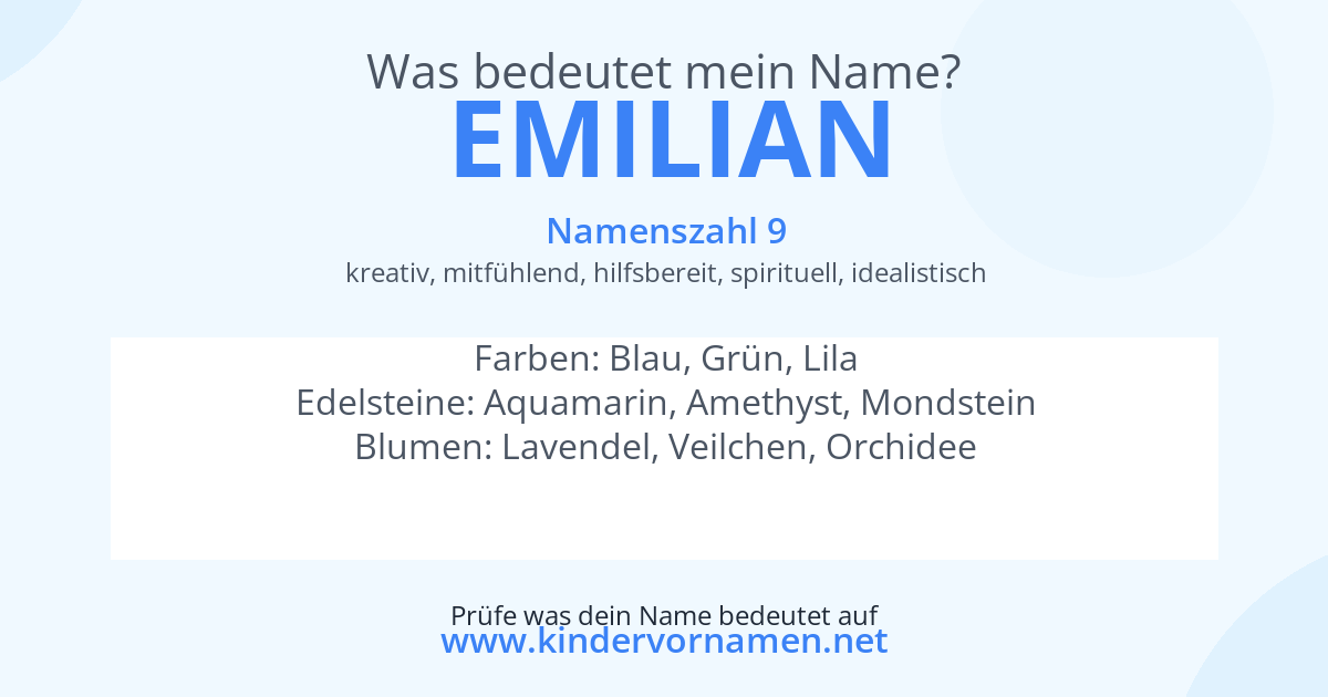 Was bedeutet der Name Emilian?